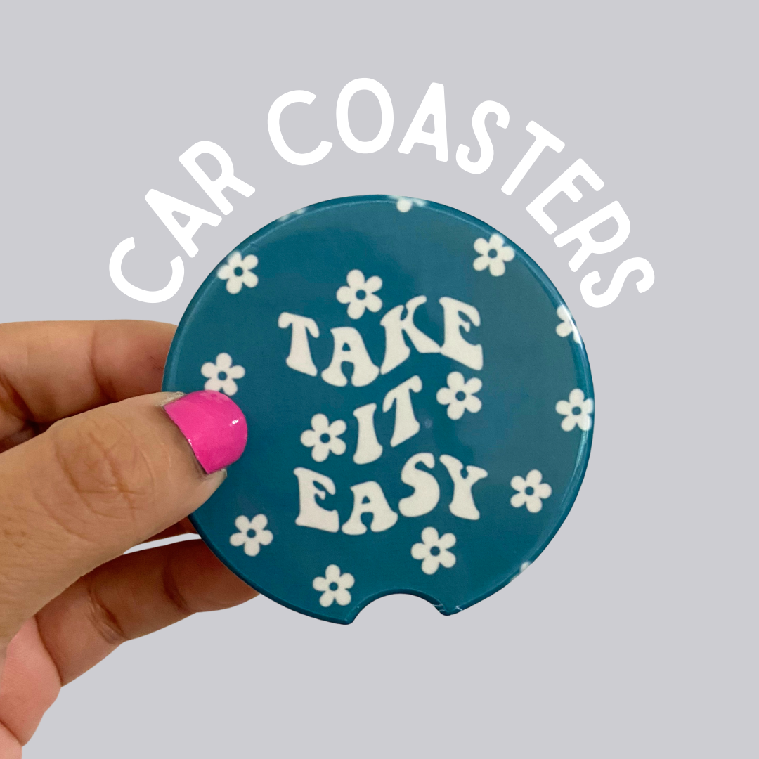 Take it Easy Ceramic Car Coasters