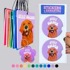 Stay Golden Golden Retriever Car Decor Bundle Set | Ceramic Coasters, Air Freshener, Acrylic Keychain