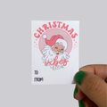 Pink Vibes Christmas Gift Tag Sticker