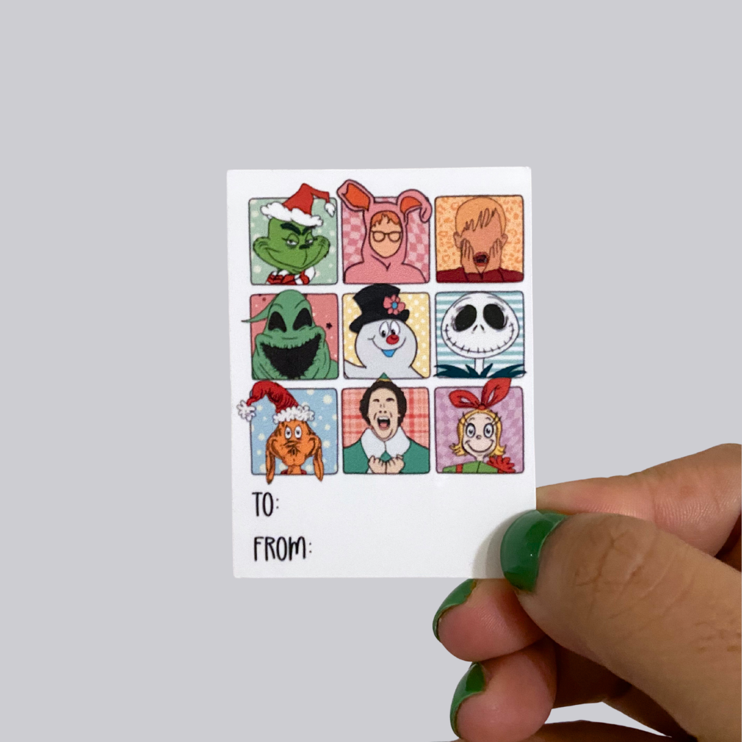 Christmas Characters Christmas Gift Tag Sticker