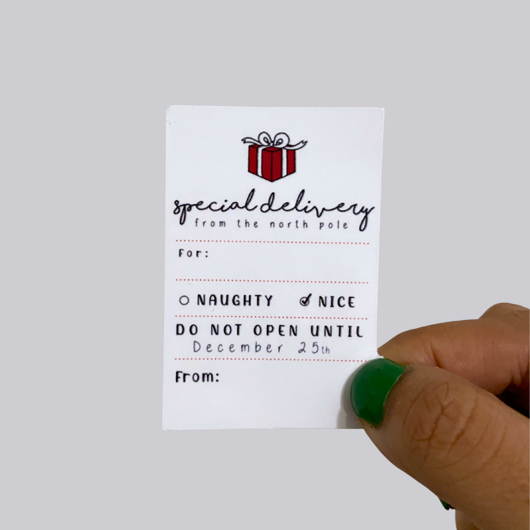 Special Delivery Christmas Gift Tag Sticker