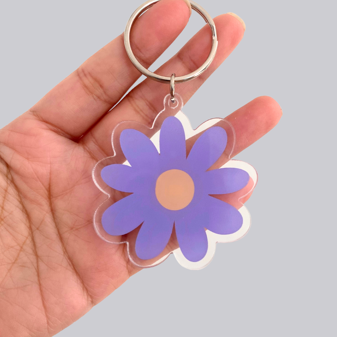 Purple Flower Keychain