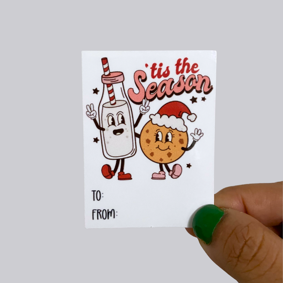 Tis the Season Christmas Gift Tag Sticker