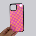 Pink and Mango checker Phone Case