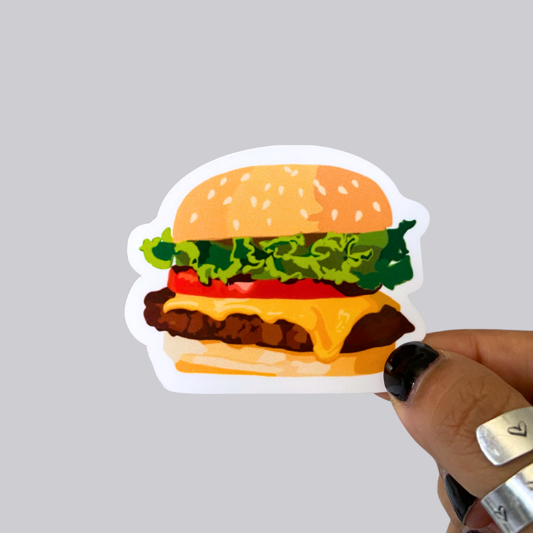 Burger Waterproof Sticker / Magnet