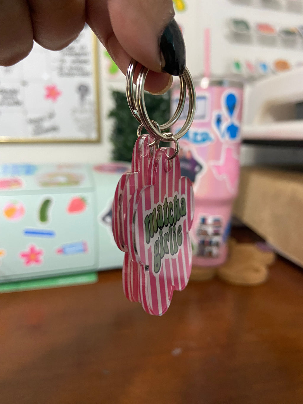 Iced Latte Girlie Acrylic Keychain