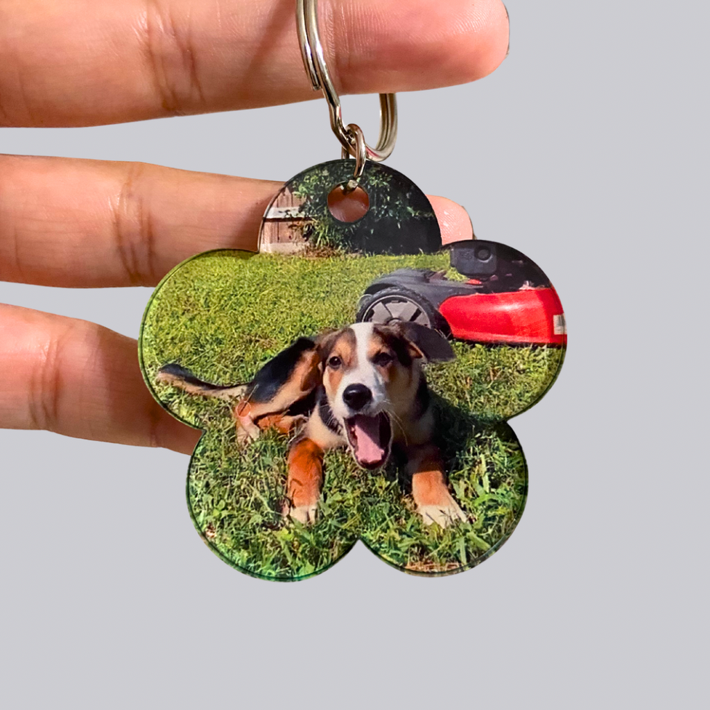 Custom Photo Acrylic Keychain Flower Shape