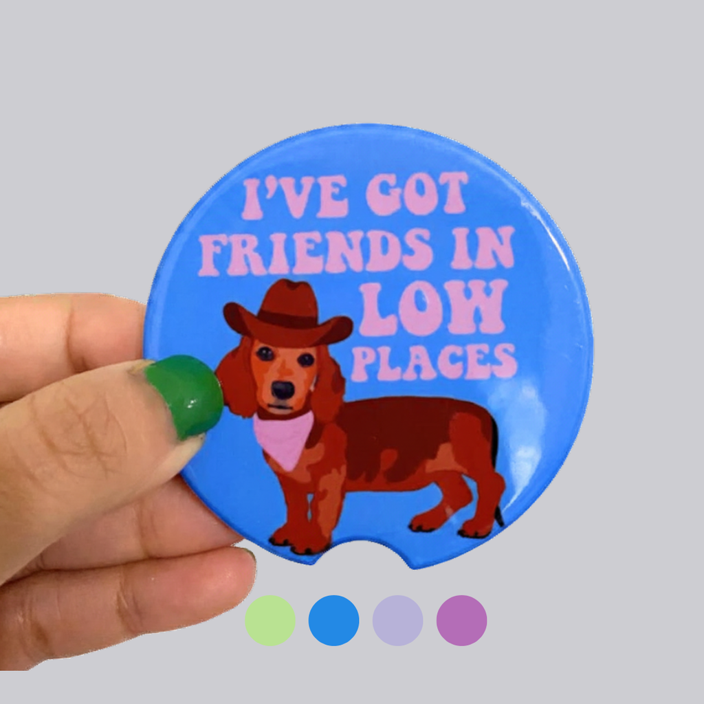 Friends in Low Places Ceramic Car Coasters