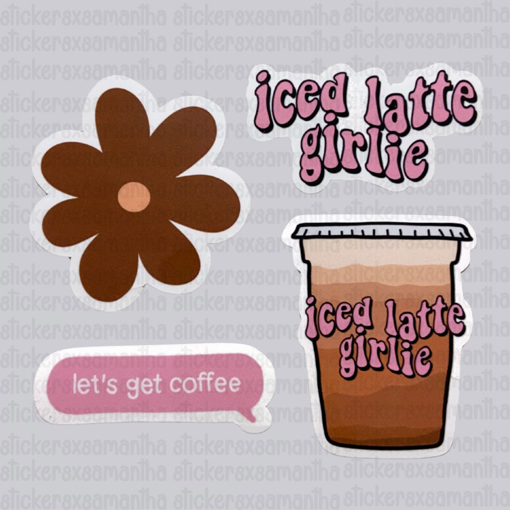 Iced Coffee Girlie Sticker Pack / Magnet