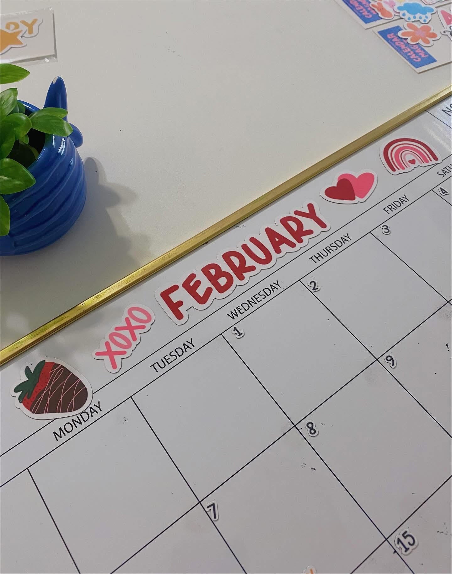 February Valentines Calendar Magnets